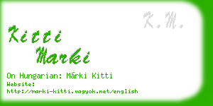 kitti marki business card